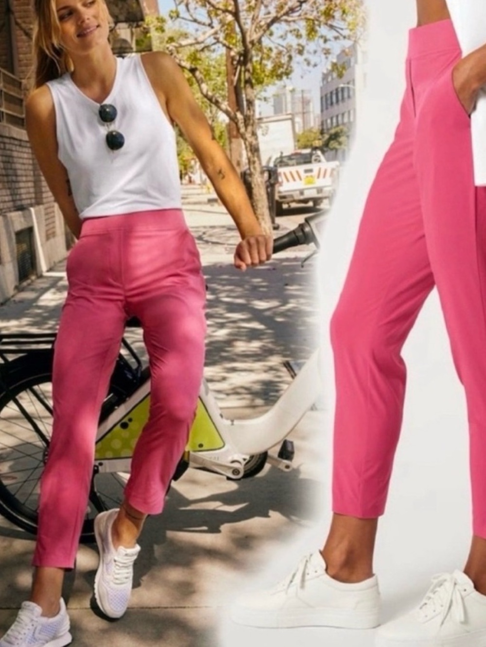 ATHLETA Plus Size 18 Brooklyn Ankle Lightweight Travel Pant Pink Dragonfruit